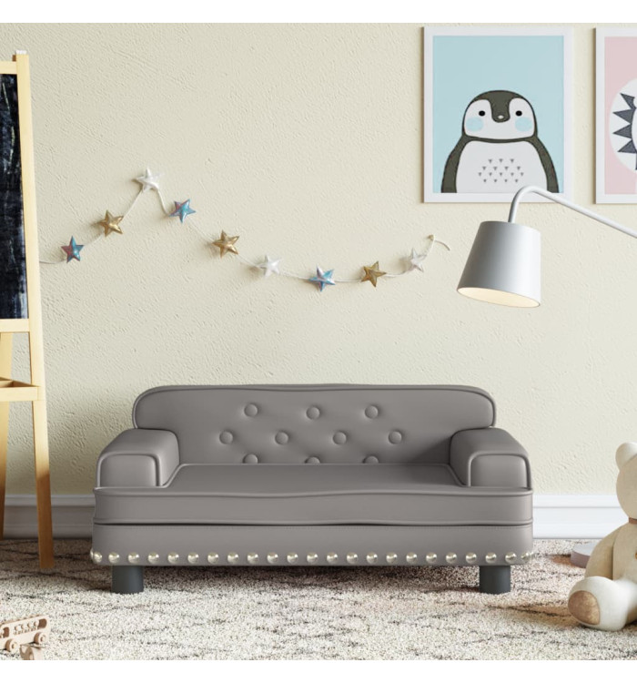 Canapé pour enfants gris 70x45x30 cm similicuir | Mobilier & Déco