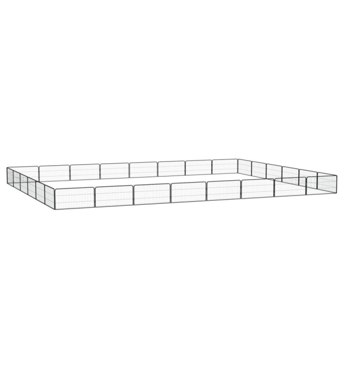 Parc pour chien 28panneaux Noir 100x50cm Acier enduit de poudre | Mobilier & Déco
