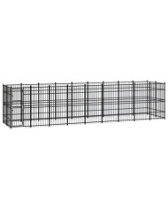 Chenil d'extérieur pour chiens Acier 16,59 m² | Mobilier & Déco