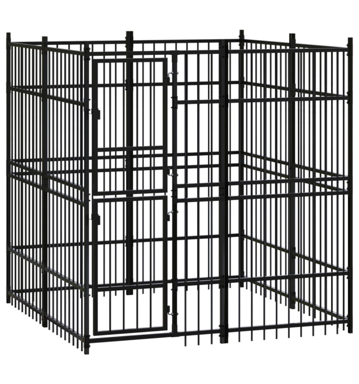 Chenil d'extérieur pour chiens Acier 3,69 m² | Mobilier & Déco