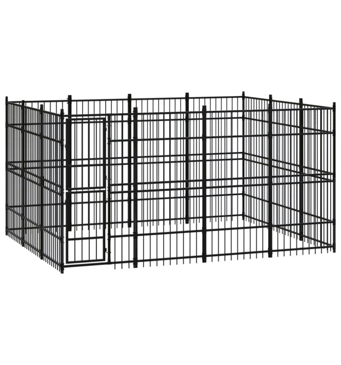 Chenil d'extérieur pour chiens Acier 11,06 m² | Mobilier & Déco