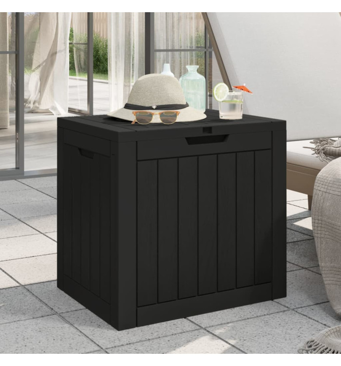 Boîte de stockage de jardin noir 55,5x43x53 cm polypropylène | Mobilier & Déco