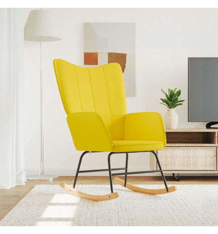Chaise à bascule Jaune moutarde Tissu | Mobilier & Déco