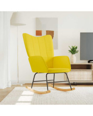 Chaise à bascule Jaune moutarde Tissu | Mobilier & Déco