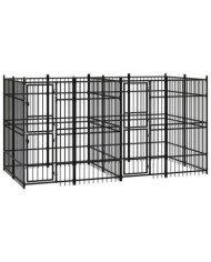 Chenil d'extérieur pour chiens Acier 7,37 m² | Mobilier & Déco