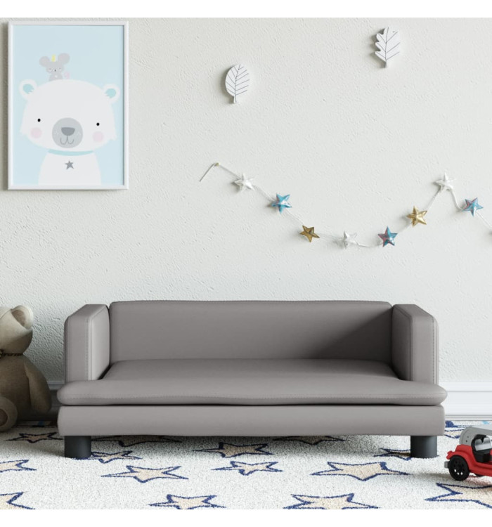 Canapé pour enfants gris 80x45x30 cm similicuir | Mobilier & Déco