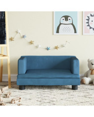 Canapé pour enfants bleu 60x40x30 cm velours | Mobilier & Déco