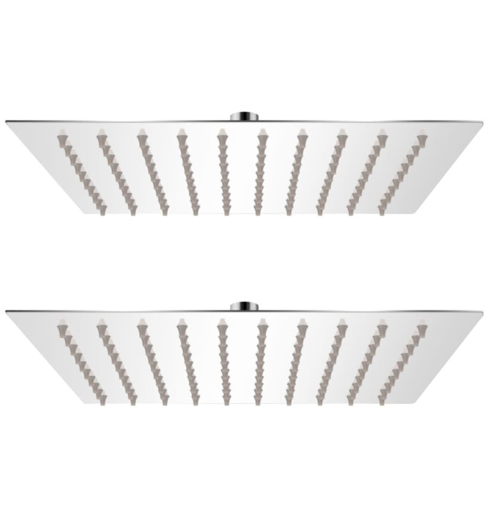 Pomme de douche plongeante 2 pcs Acier inoxydable 20x20 cm | Mobilier & Déco
