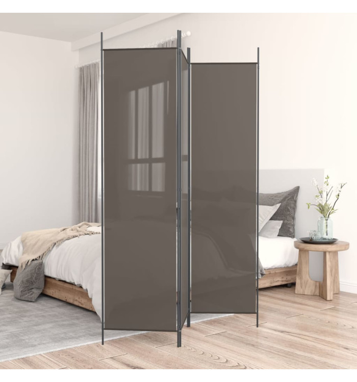 Cloison de séparation 3 panneaux Anthracite 150x220 cm Tissu | Mobilier & Déco