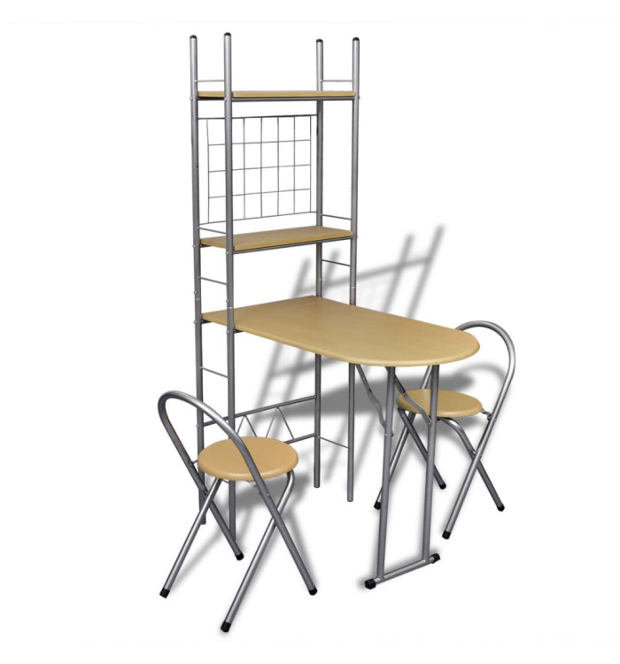Jeu de bar petit-déjeuner pliable avec 2 chaises | Mobilier & Déco