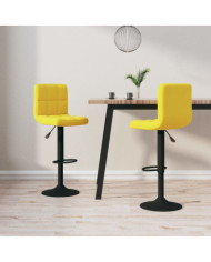 Tabourets de bar lot de 2 jaune moutarde velours | Mobilier & Déco