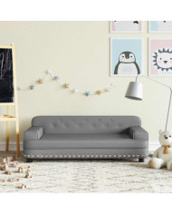 Canapé pour enfants gris 90x53x30 cm similicuir | Mobilier & Déco