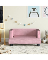 Canapé pour enfants rose 60x40x30 cm velours | Mobilier & Déco