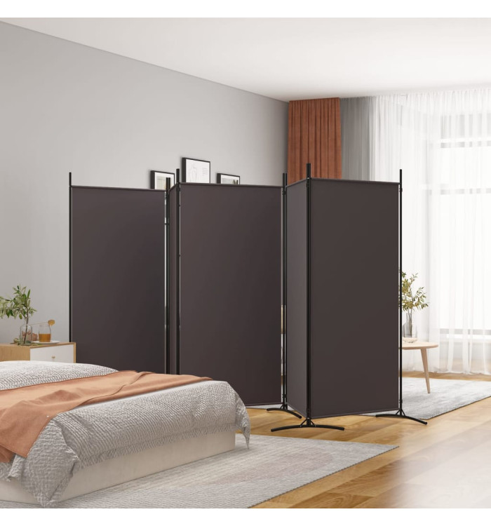 Cloison de séparation 5 panneaux Marron 433x180 cm Tissu | Mobilier & Déco