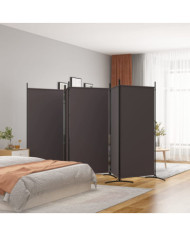 Cloison de séparation 5 panneaux Marron 433x180 cm Tissu | Mobilier & Déco