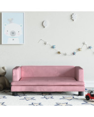 Canapé pour enfants rose 80x45x30 cm velours | Mobilier & Déco
