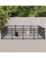 Chenil d'extérieur pour chiens Acier 15,05 m² | Mobilier & Déco