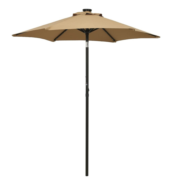 Parasol de jardin avec lumières LED taupe 200x211 cm aluminium | Mobilier & Déco