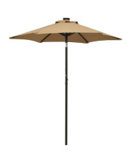Parasol de jardin avec lumières LED taupe 200x211 cm aluminium | Mobilier & Déco