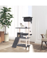 Arbre à chat avec griffoirs en sisal Gris foncé 131 cm | Mobilier & Déco