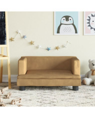 Canapé pour enfants marron 60x40x30 cm velours | Mobilier & Déco