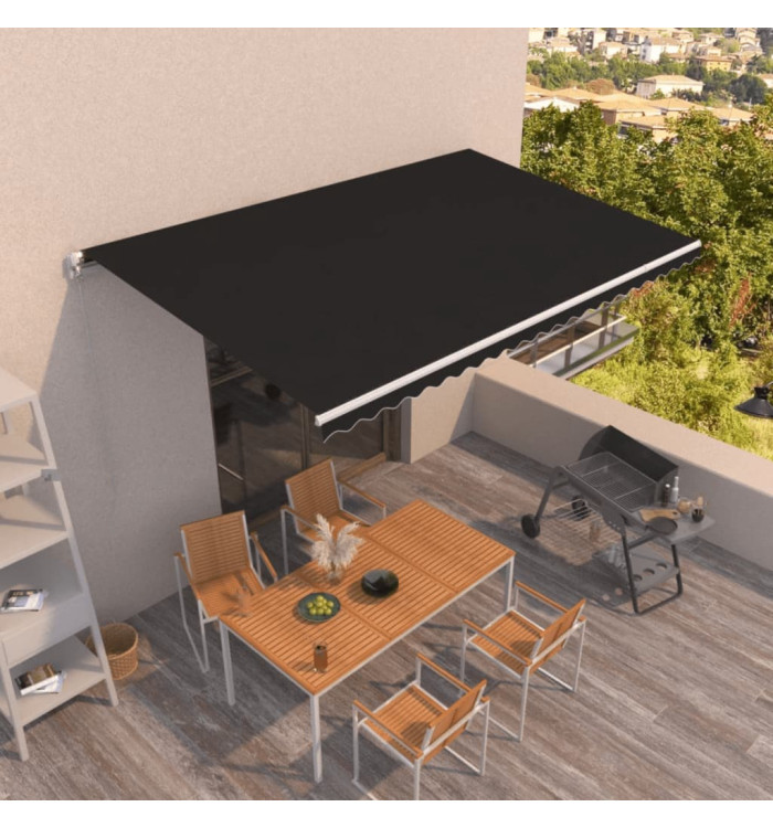 Auvent manuel rétractable 500x350 cm Anthracite | Mobilier & Déco
