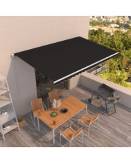 Auvent manuel rétractable 500x350 cm Anthracite | Mobilier & Déco
