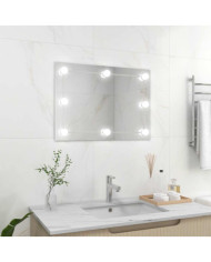 Miroir mural sans cadre avec lampes LED Rectangulaire Verre | Mobilier & Déco