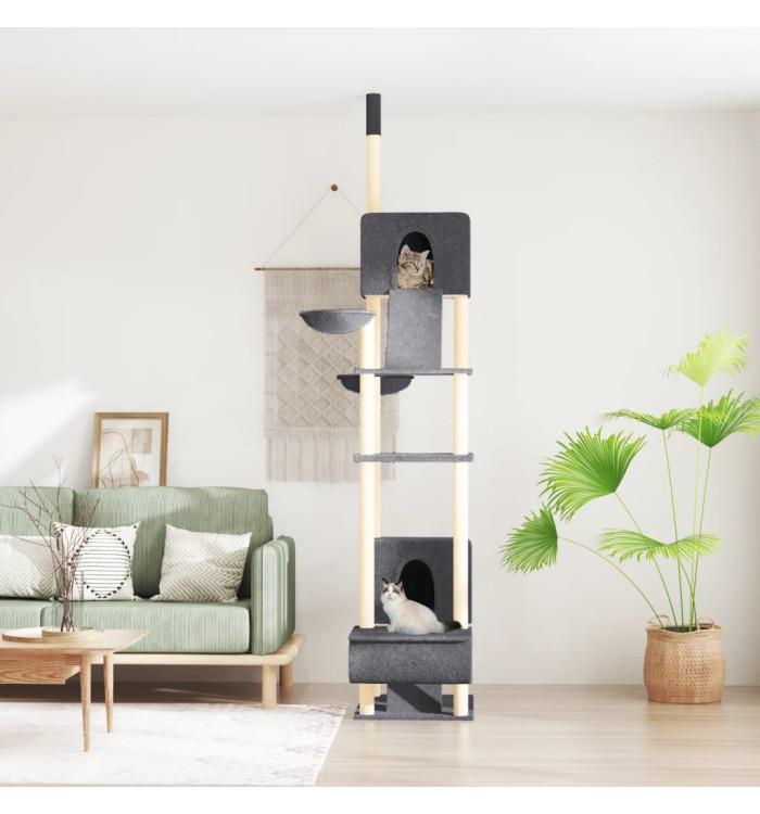 Arbre à chat du sol au plafond Gris foncé 277-303 cm | Mobilier & Déco