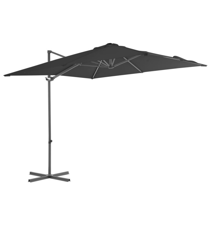 Parasol de jardin en porte-à-faux avec mât en acier anthracite | Mobilier & Déco