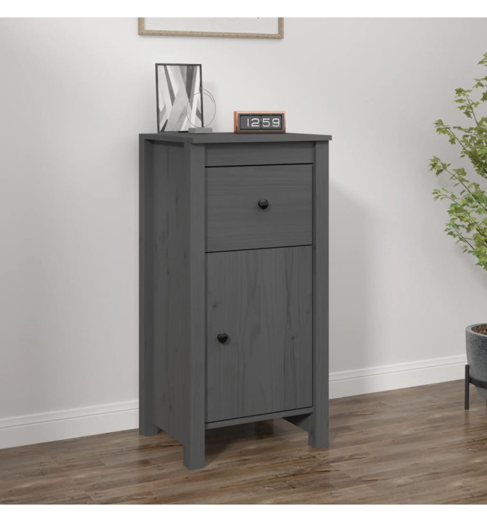Buffet gris 40x35x80 cm bois massif de pin | Mobilier & Déco
