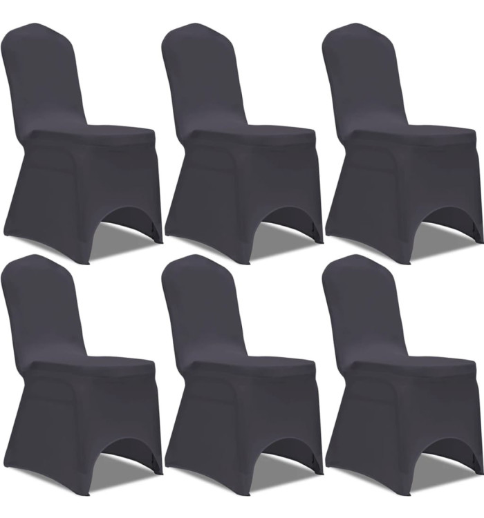Housse de chaise extensible 6 pcs anthracite | Mobilier & Déco