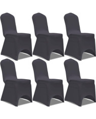 Housse de chaise extensible 6 pcs anthracite | Mobilier & Déco