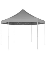 Chapiteau hexagonal pliable Gris 3,6x3,1 m | Mobilier & Déco
