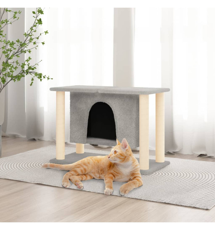 Arbre à chat avec griffoirs en sisal Gris clair 50 cm | Mobilier & Déco