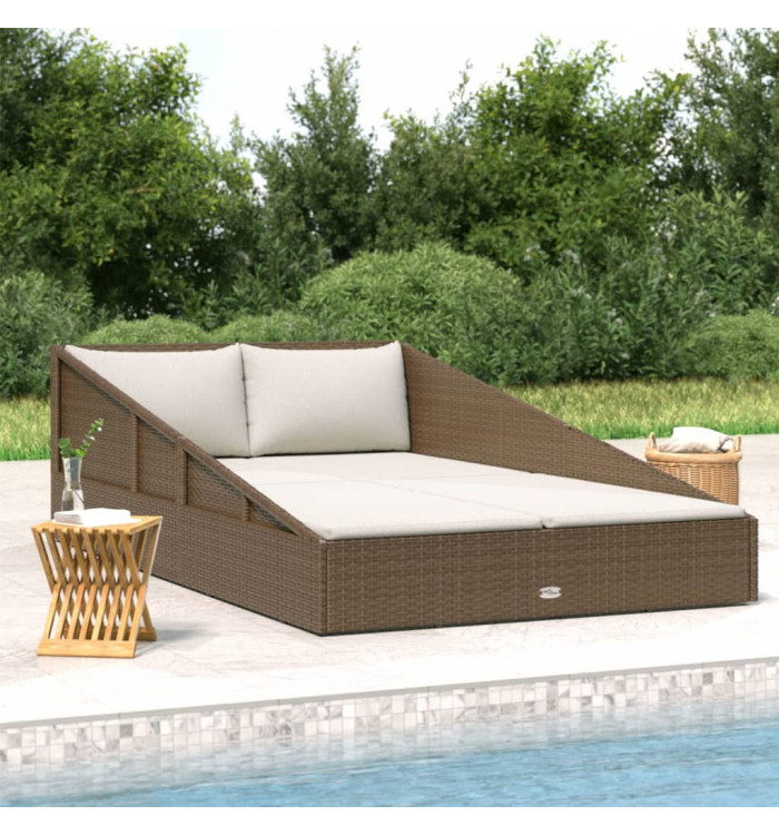 Lit de jardin marron 110x200 cm résine tressée | Mobilier & Déco