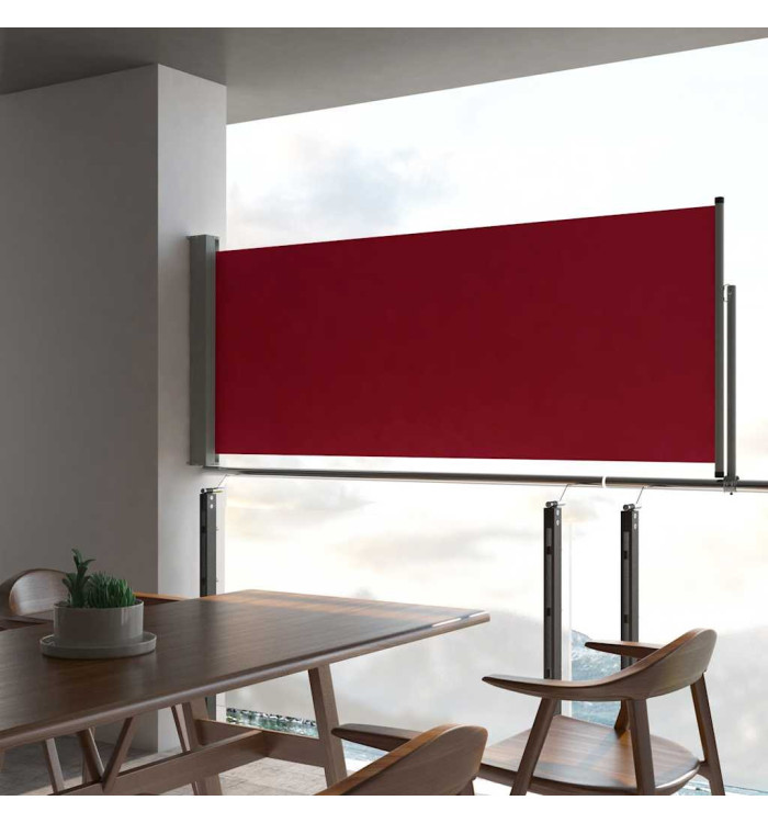 Auvent latéral rétractable de patio 100x300 cm Rouge | Mobilier & Déco