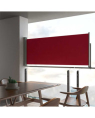 Auvent latéral rétractable de patio 100x300 cm Rouge | Mobilier & Déco