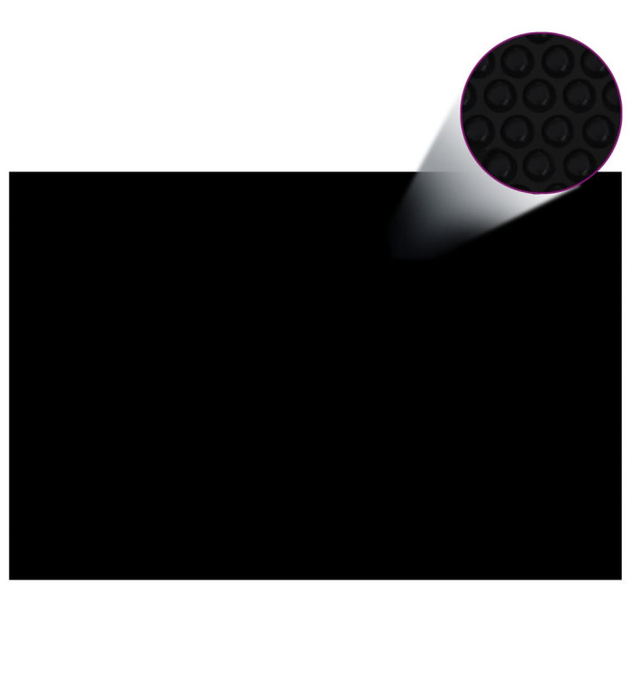 Couverture de piscine rectangulaire 600x400 cm PE Noir | Mobilier & Déco