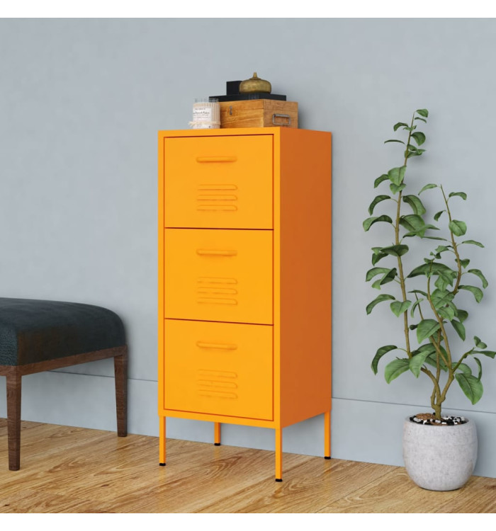 Armoire de rangement Jaune moutarde 42,5x35x101,5 cm Acier | Mobilier & Déco
