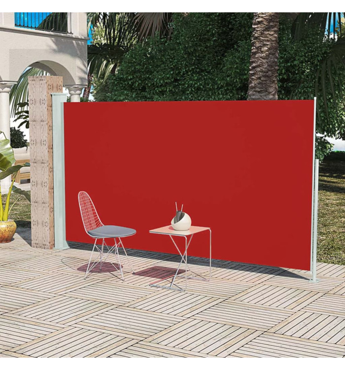 Auvent latéral rétractable de patio 160x300 cm Rouge | Mobilier & Déco