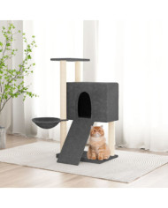 Arbre à chat avec griffoirs en sisal Gris foncé 96 cm | Mobilier & Déco