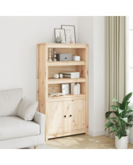 Buffet haut 80x35x154 cm Bois massif de pin | Mobilier & Déco