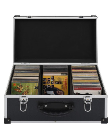 Étui de CD pour 60 CD Aluminium ABS Noir | Mobilier & Déco