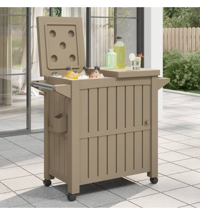 Chariot de service 3 en 1 marron clair polypropylène | Mobilier & Déco