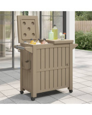 Chariot de service 3 en 1 marron clair polypropylène | Mobilier & Déco