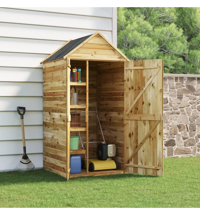 Abri à outils avec porte 107x107x220 cm Bois de pin imprégné | Mobilier & Déco