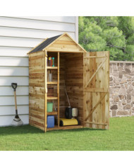 Abri à outils avec porte 107x107x220 cm Bois de pin imprégné | Mobilier & Déco