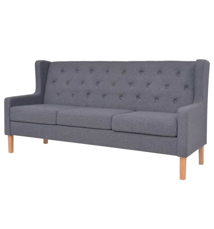 Canapé à 3 places tissu gris | Mobilier & Déco