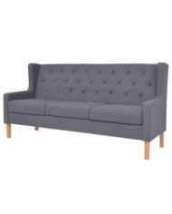 Canapé à 3 places tissu gris | Mobilier & Déco